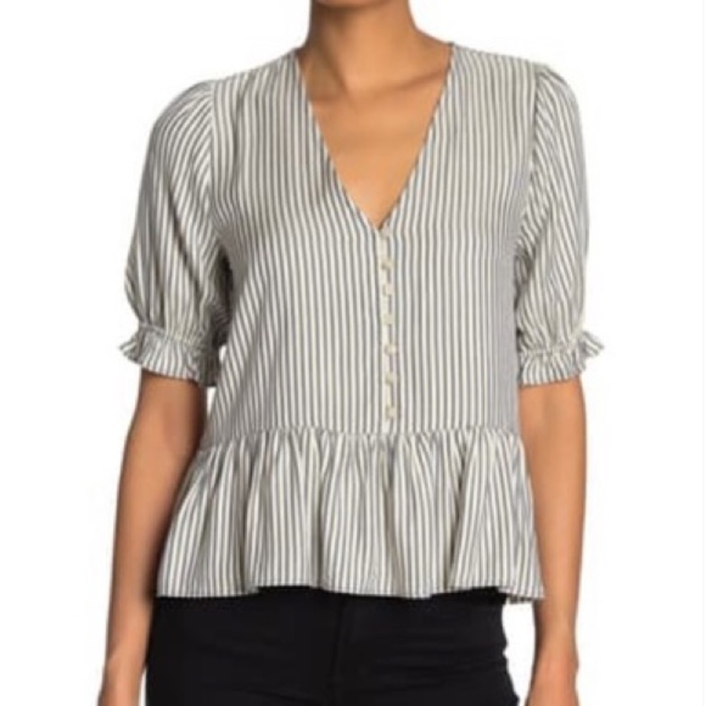 MADEWELL 2X Ruffle Hem Blouse